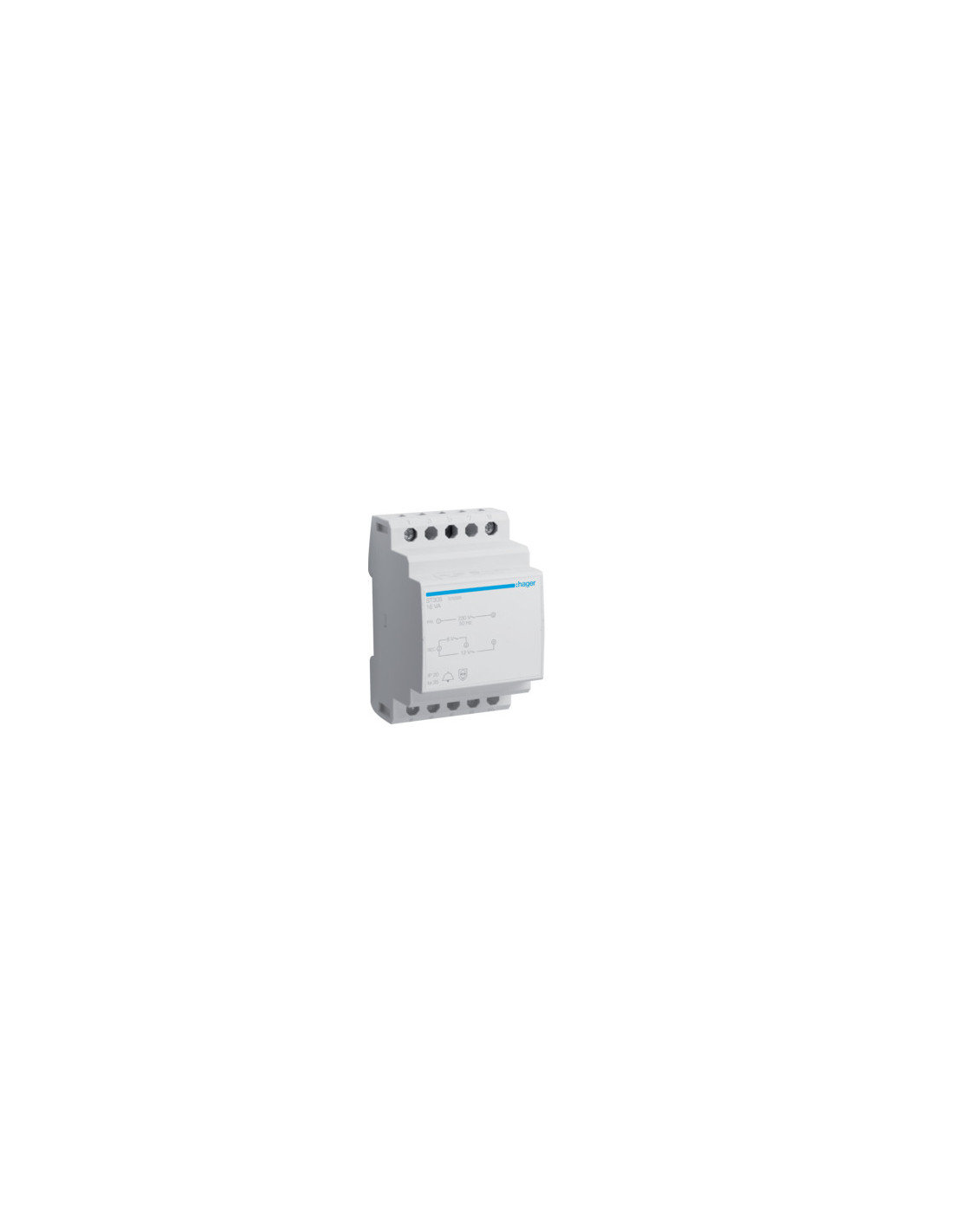 Transformateur de sonnerie 220V/8-12V 16VA 3MOD.