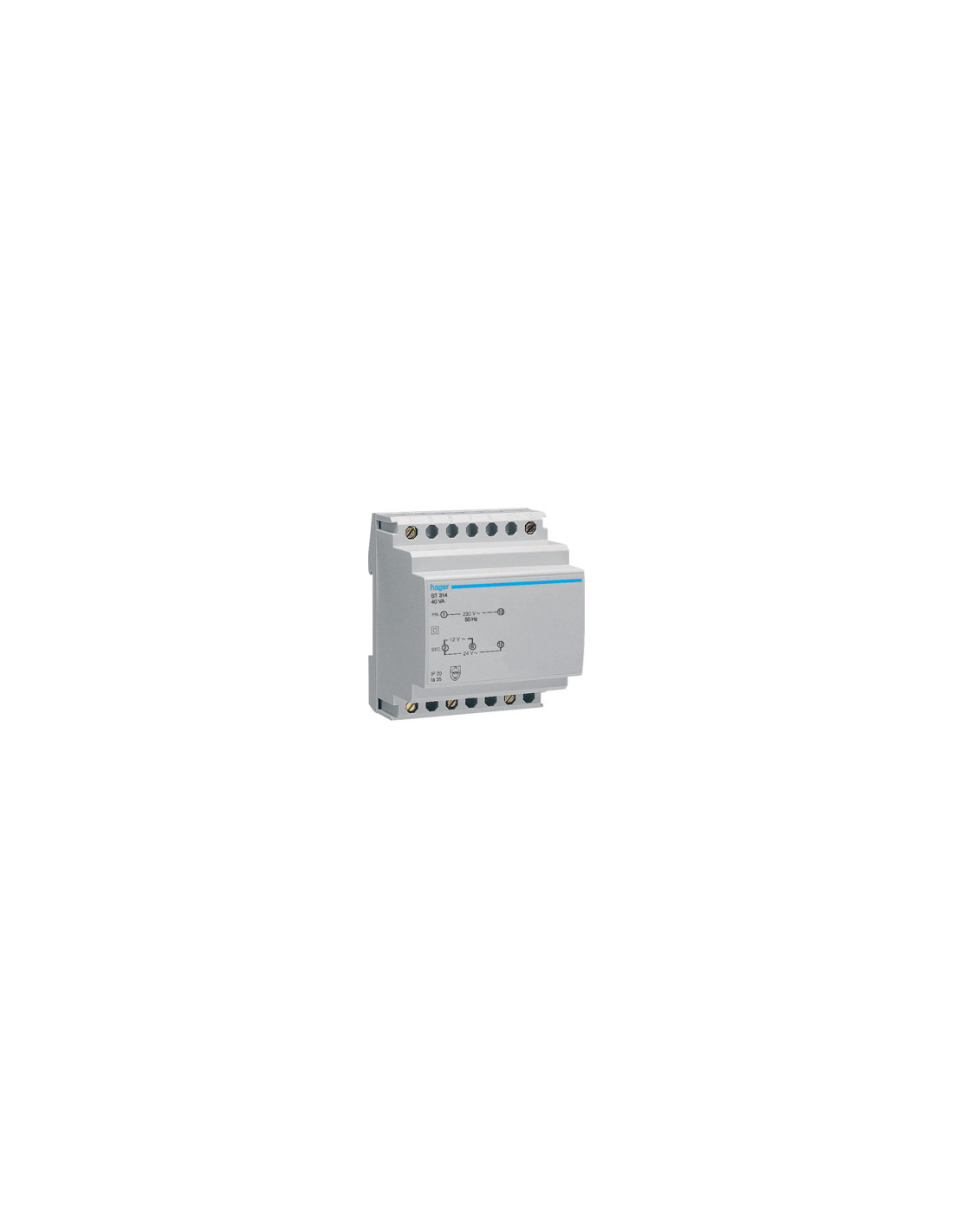 Transformateur 220V/12-24V 40VA 4MOD.