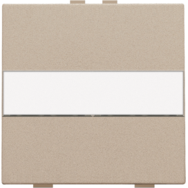 Touche simple avec porte-étiquette pour interrupteur sans fil ou bouton-poussoir à 2 boutons de commande, champagne coated.