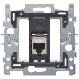 1 connexion RJ45 STP cat. 5E, modèle plat, incl. socle 60 x 71 mm avec fixation par griffes