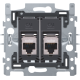 2 connexions RJ45 STP cat. 6A, modèle plat, incl. socle 60 x 71 mm avec fixation par griffes