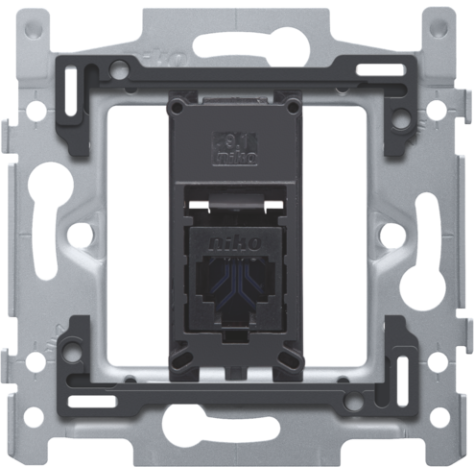 1 connexion RJ45 UTP cat. 6, modèle plat, incl. socle 60 x 71 mm avec fixation par vis