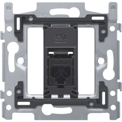 1 connexion RJ45 UTP cat. 6A, modèle plat, incl. socle 60 x 71 mm avec fixation par vis