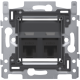2 connexions RJ45 UTP cat. 6A, modèle oblique, incl. socle 60 x 71 mm avec fixation par vis