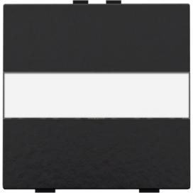Touche simple avec porte-étiquette pour interrupteur sans fil ou bouton-poussoir à 2 boutons de commande, piano black coated.