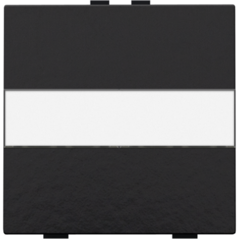 Touche simple avec porte-étiquette pour interrupteur sans fil ou bouton-poussoir à 2 boutons de commande, piano black coated.