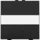 Touche simple avec porte-étiquette pour interrupteur sans fil ou bouton-poussoir à 2 boutons de commande, piano black coated.