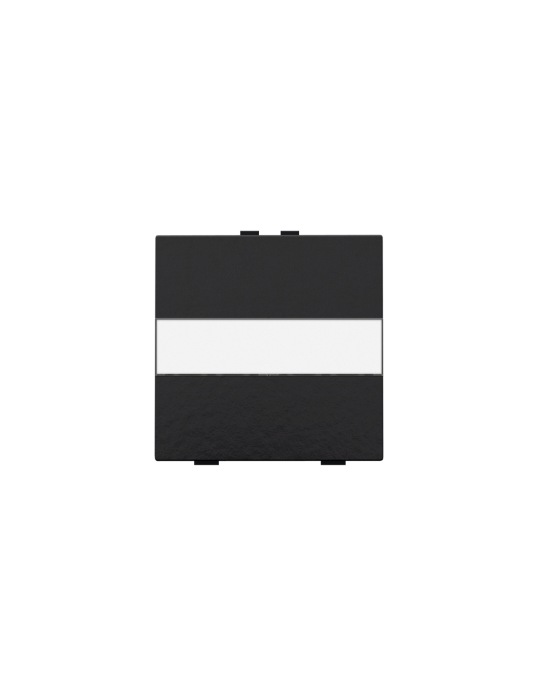 Touche simple avec porte-étiquette pour interrupteur sans fil ou bouton-poussoir à 2 boutons de commande, piano black coated.