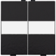 Touche double avec porte-étiquette pour interrupteur sans fil ou bouton-poussoir à 4 boutons de commande, piano black coated.