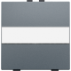 Touche simple avec porte-étiquette pour interrupteur sans fil ou bouton-poussoir à 2 boutons de commande, steel grey coated.