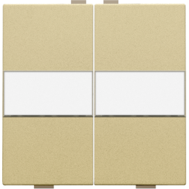 Touche double avec porte-étiquette pour interrupteur sans fil ou bouton-poussoir à 4 boutons de commande, gold coated.