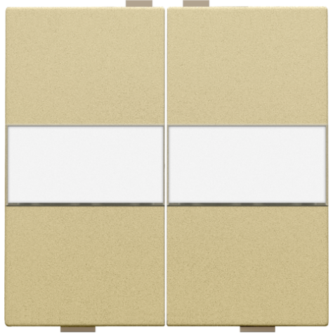 Touche double avec porte-étiquette pour interrupteur sans fil ou bouton-poussoir à 4 boutons de commande, gold coated.