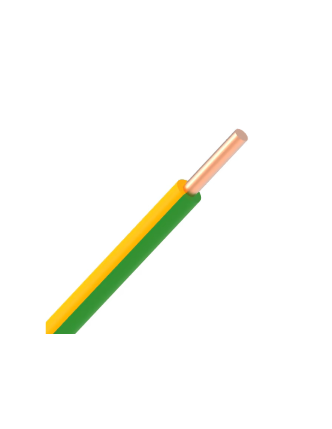 VOB massif H07V-U ECA 1,5mm² - Vert/Jaune - R100