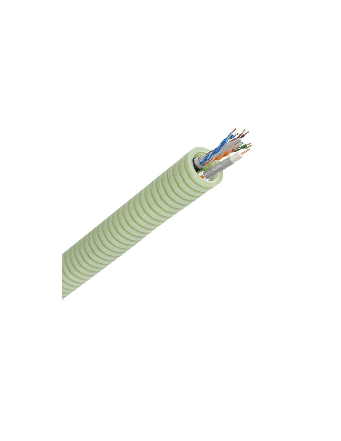 Tube précablé 25mm CCA Coax TRI6 + UTP CAT.6 - LSOH - R100