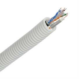 Tube précablé 20mm ECA Coax TRI6 + UTP CAT.6 - R50