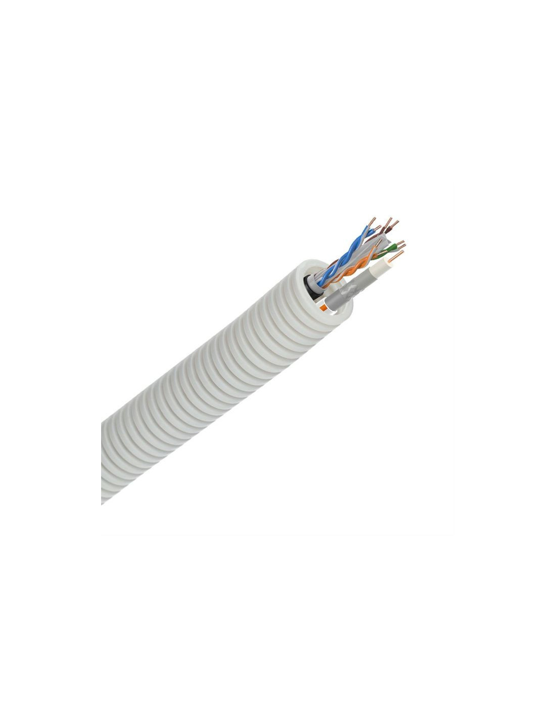 Tube précablé 20mm ECA Coax TRI6 + UTP CAT.6 - R50