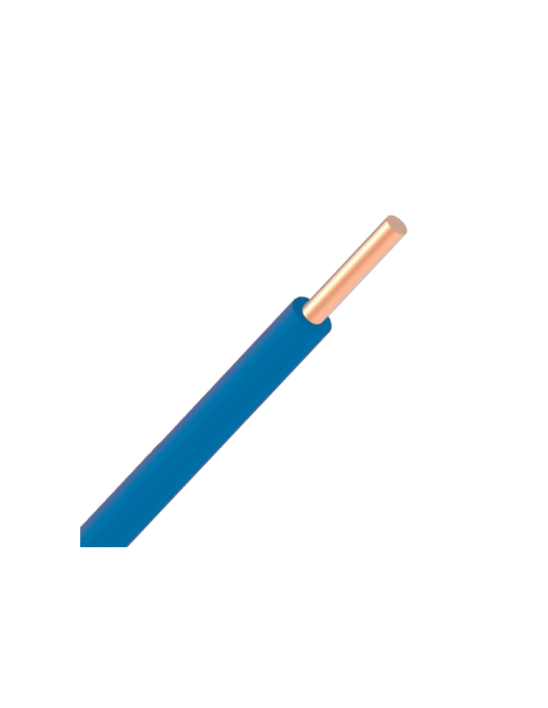 VOB massif H07V-U ECA 6mm² - Bleu - R100