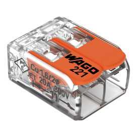 Bornes de raccordement à levier 2 entrées pour tout types de conducteurs - max. 4 mm²