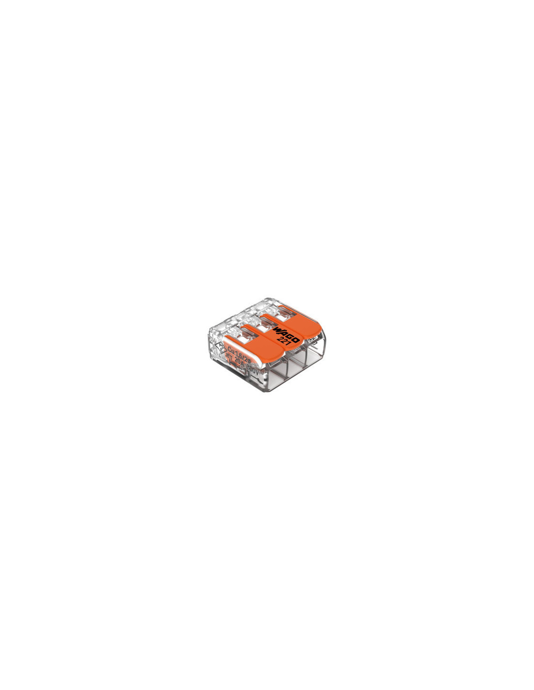Bornes de raccordement à levier 3 entrées pour tout types de conducteurs - max. 4 mm²
