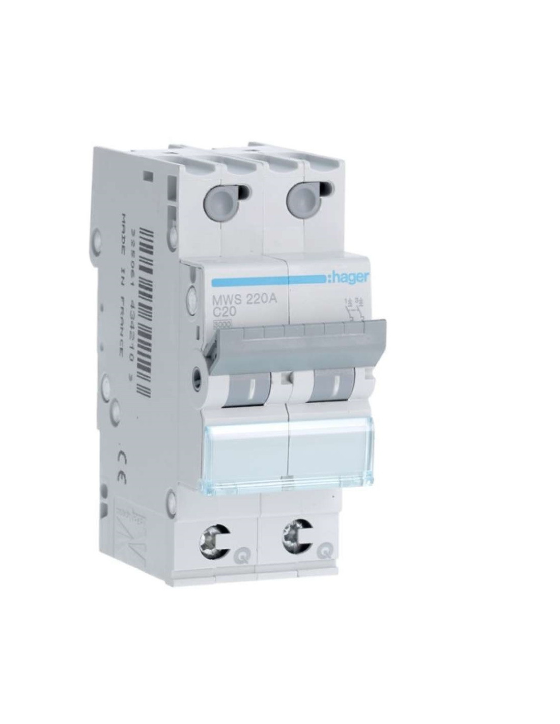 Disjoncteur 3kA - C - 2P - 25A - 2MOD. - quickconnect