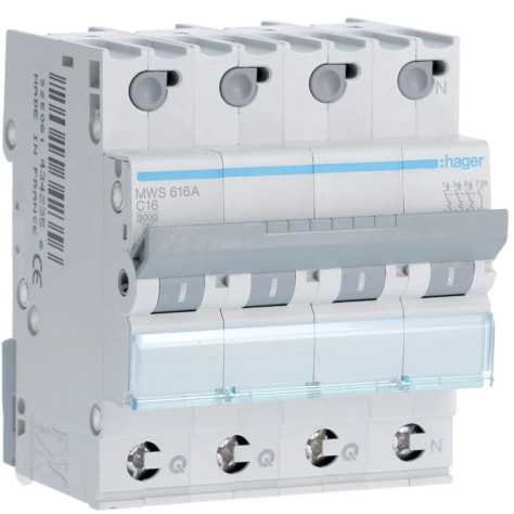 Disjoncteur 3kA - C - 3P+N - 10A - 4MOD. - quickconnect