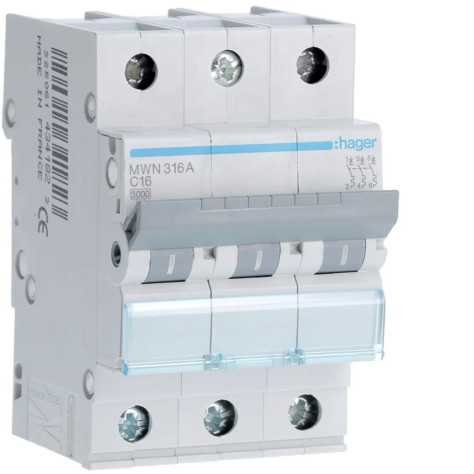 Disjoncteur 3kA - C - 3P - 2A - 3MOD.