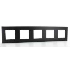 Valena Next plaque 5 postes hor/vert entraxe 71mm noir