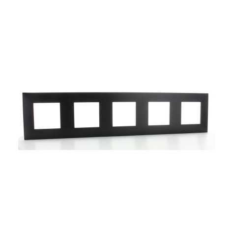 Valena Next plaque 5 postes hor/vert entraxe 71mm noir Valena Next plaque 5 postes hor/vert entraxe 71mm noir
