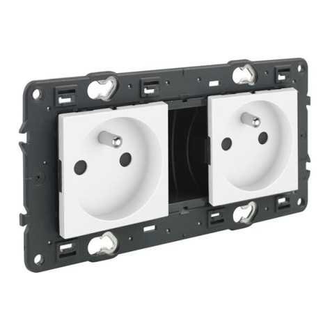 Valena Next prise 2x2P+T précâblée appareil complet blanc à vis
