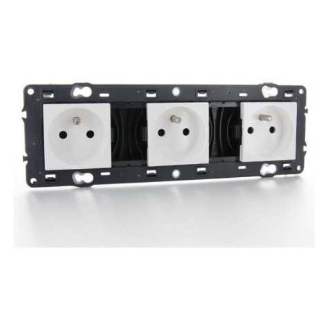 Valena Next prise 3x2P+T précâblée appareil complet blanc à vis