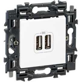 Valena Next prise USB double type A appareil complet blanc à griffes