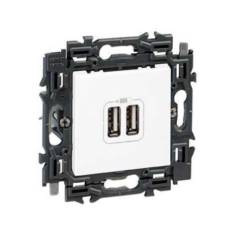 Valena Next prise USB double type A appareil complet blanc à griffes Valena Next prise USB double type A appareil complet blanc à griffes