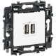 Valena Next prise USB double type A appareil complet blanc à griffes