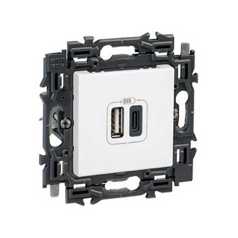 Valena Next prise USB double type A+C appareil complet blanc à griffes Valena Next prise USB double type A+C appareil complet blanc à griffes