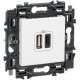 Valena Next prise USB double type A+C appareil complet blanc à griffes