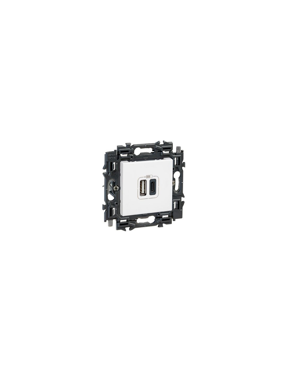 Valena Next prise USB double type A+C appareil complet blanc à griffes