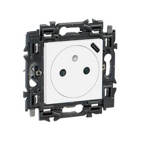 Valena Next prise 2P+T + chargeur USB 1100mA int app complet blanc à griffes