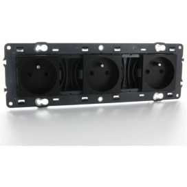 Valena Next prise 3x2P+T précâblée appareil complet noir à vis