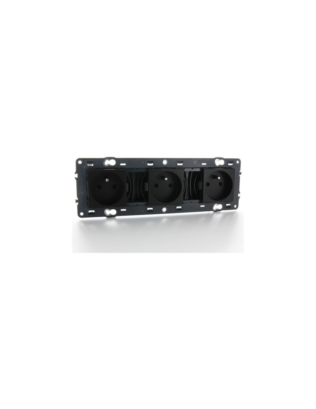Valena Next prise 3x2P+T précâblée appareil complet noir à vis