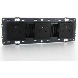 Valena Next prise 3x2P+T précâblée aff appareil complet noir à vis