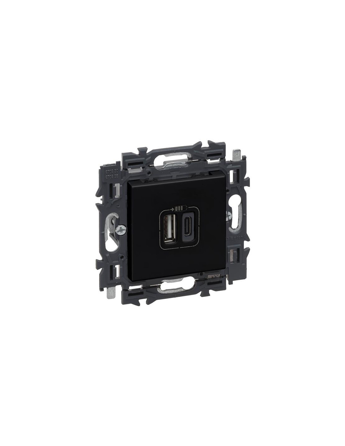 Valena Next prise USB double type A+C appareil complet noir à griffes
