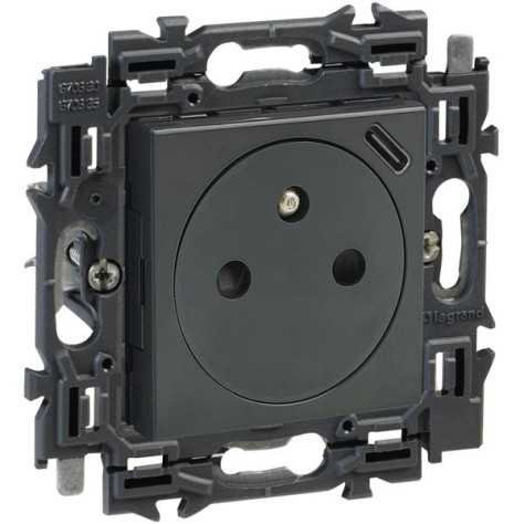 Valena Next prise 2P+T + chargeur USB 1100mA intégré app complet noir à griffes Valena Next prise 2P+T + chargeur USB 1100mA intégré app complet noir à griffes