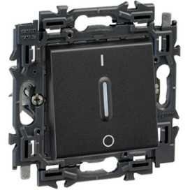 Valena Next interrupteur bipolaire 16AX appareil complet noir à griffes