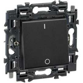 Valena Next interrupteur bipolaire à voyant 16AX appareil complet noir à griffes