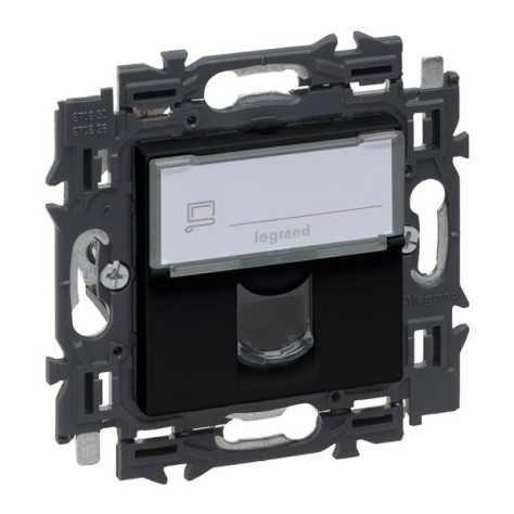 Valena Next prise RJ45 cat6 UTP appareil complet noir à griffes Valena Next prise RJ45 cat6 UTP appareil complet noir à griffes