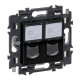 Valena Next prise 2xRJ45 cat6 UTP appareil complet noir à griffes
