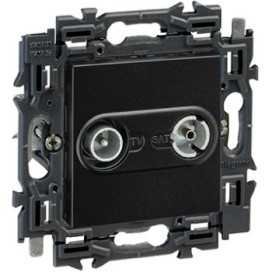 Valena Next prise TV/FM réseau câblé appareil complet noir à griffes