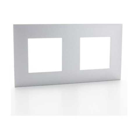 Valena Next plaque 2 postes hor/vert entraxe 71mm alu
