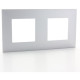 Valena Next plaque 2 postes hor/vert entraxe 71mm alu