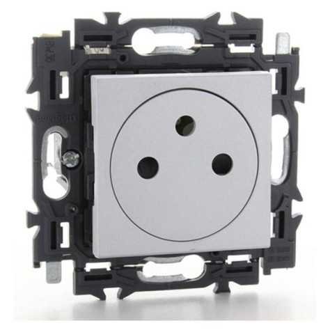 Valena Next prise 2P+T 16A affleurante appareil complet alu à griffes Valena Next prise 2P+T 16A affleurante appareil complet alu à griffes